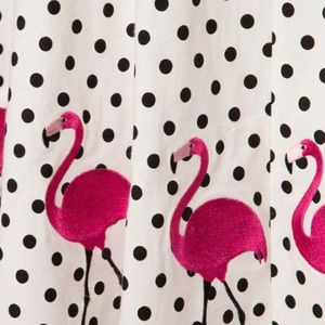 Collectif Clothing 50s Fancy Flamingo Swing Skirt in het Wit