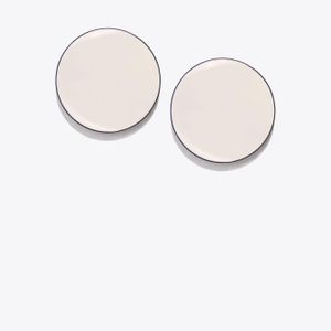 Tory Burch Disc Earrings (white/black Oxidized) Earring