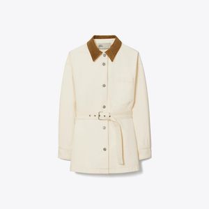 Tory Burch Natural Button Down Denim Jacket