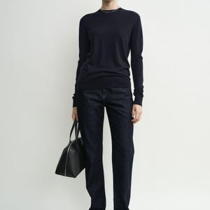 Totême Black Fine Crew Knit