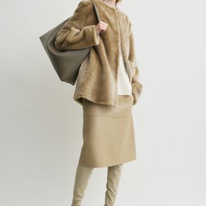 Totême Natural Plush Shearling Jacket