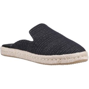 TOMS Blue Santiago Mule Textile Metallic Slippers