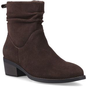 Hush Puppies Brown Iris Suede Heeled Ankle Boots
