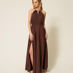 Twinset Natural Long Muslin Dress