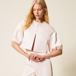 Twinset Pink Duchesse Cropped Jacket