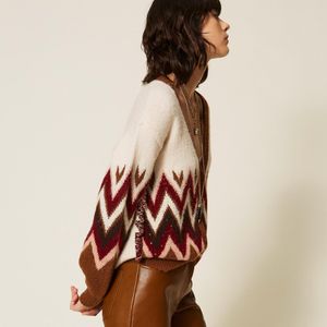 Twinset Jacquard Cardigan With Sequins