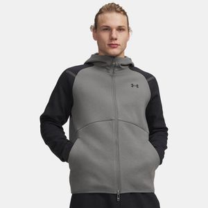Under Armour Grey Unstoppable Fleece Full-Zip Hoodie Clay for men
