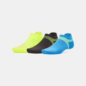 Under Armour Blue Armourdry Run Lite 3-Pack No Show Tab Socks Atlantis Reflective