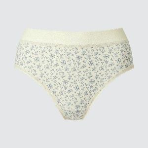 Uniqlo White Briefs (High Rise, Flowers)