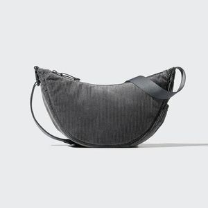 Uniqlo Grey Round Mini Shoulder Bag (Corduroy) for men