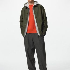Uniqlo Red Pleated Relaxed Wide Trousers for men