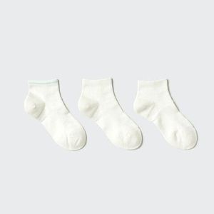 Uniqlo White Short Socks (Pile Line, 3 Pairs)