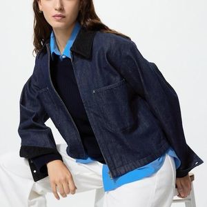 Uniqlo Blue Zip-Up Short Jacket