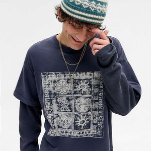 Ayker Grey Navy Double Layer T-shirt for men