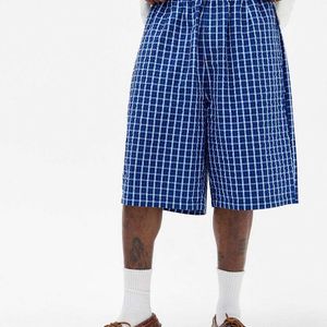 iets frans Blue Seersucker Check Shorts for men