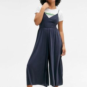 Urban Outfitters Blue Uo Molly Cupro Jumpsuit