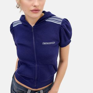iets frans Blue Trip Hooded Short Sleeve Track Top