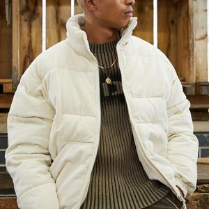 BDG Natural Ecru Embroidered Corduroy Puffer Jacket for men