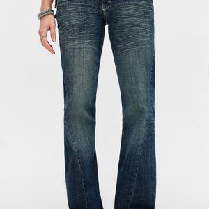 BDG Blue Miko Low Rise Skinny Twisted Bootcut Jeans