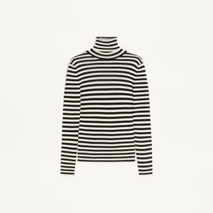 Valentino White Striped Wool Jumper