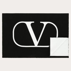 メンズ Valentino Vロゴ スカーフ ブラック