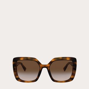 Valentino Braun Occhiali eckige sonnenbrille aus acetat mit vlogo signature