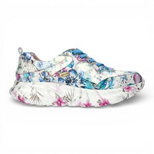 LAURA VITA Blue Sofiao 07 Floral Leather Trainers Platform Sneaker Shoes