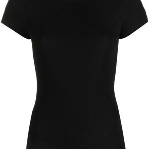 Filippa K Black Ribbed-Knit Short-Sleeved T-Shirt