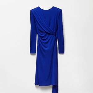 Versace Blue Viscose Crêpe Jersey Dress