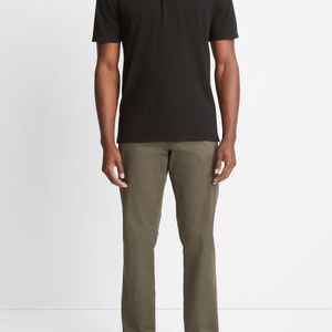 Vince Garment Dye Short-sleeve Polo Shirt, True Black, Size Xxl for men