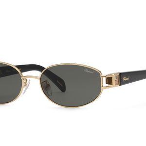 Chopard Black Schm59S 300 Sunglasses Metal Smoke Geometric Anti-Glare