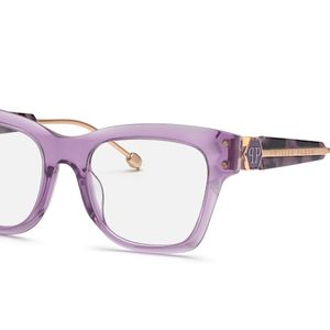 Philipp Plein Black Vpp125S Plein Queen 06Pf Optical Frames Acetate Squared