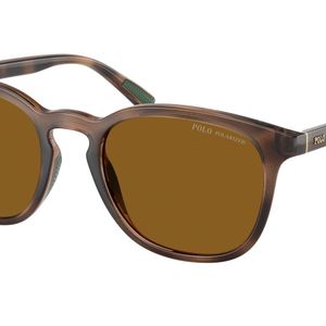 Polo Ralph Lauren Black Ph4222U 500383 Sunglasses Injected Round Polarized for men