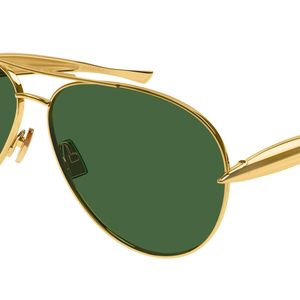 Bottega Veneta Green Bv1305S 001 Sunglasses Metal Pilot