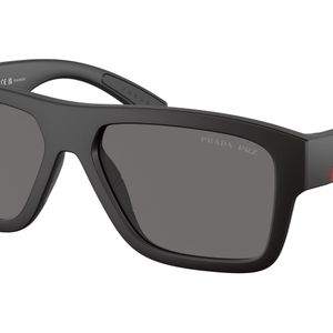 Prada Linea Rossa Black Ps 04Zs Dg002G Sunglasses Injected Squared Polarized for men