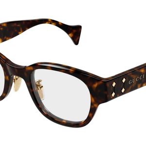 Gucci Black Gg2001Oj 002 Optical Frames Acetate Transparent Round for men