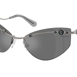 Swarovski Black Sk7039 40096G Sunglasses Metal Geometric Mirror