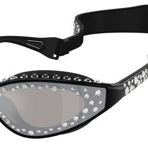 Swarovski Black Sk6024 10016G Sunglasses Injected Geometric Mirrored Mirror