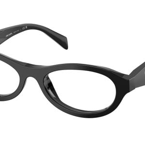Prada Black Pr D18V 16K1O1 Optical Frames Acetate Transparent Round Normal