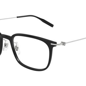 Montblanc Black Mb0100O 010 Optical Frames Injected Transparent Squared for men