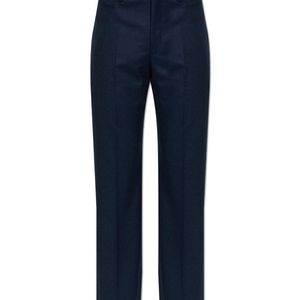 Etro Blue Wool Pleated Trousers for men