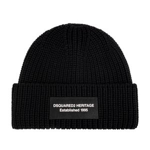 DSquared² Black Cap With Logo Patch for men