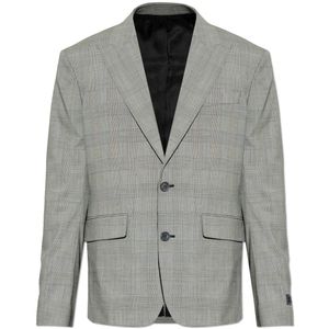 Balmain Grey Checked Pattern Blazer for men