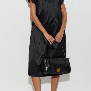 Marni Black Long Dress With Short Sleeves