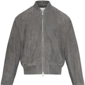 AMI Gray Suede "Bomber" Jacket for men