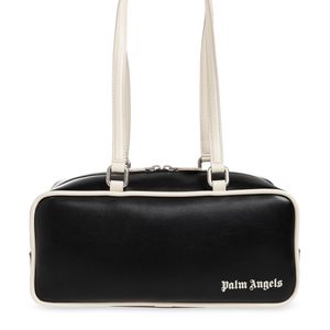 Palm Angels Black Leather Bag With Logo