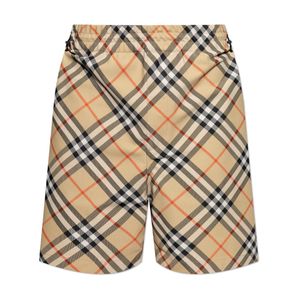 Burberry White Shorts With Check Pattern for men