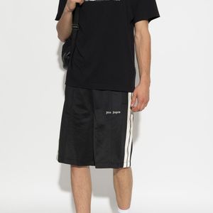 Palm Angels Black Cotton T-Shirt With Printed Logo for men