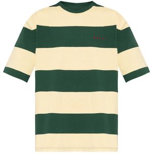 Marni Green Striped T-Shirt for men