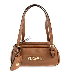 Versace Brown 'Tag Bowling Mini' Bag